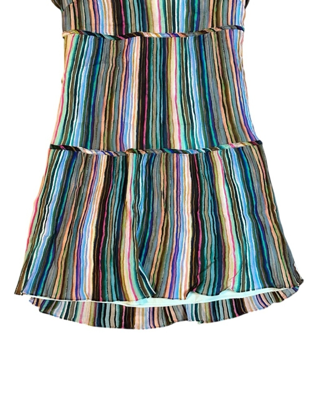 Marie Oliver Vanessa striped tiered mini dress M - Picture 4 of 5